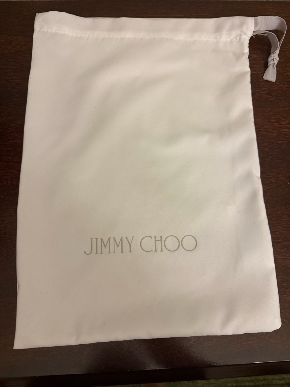 Jimmy Choo Drawstring Dust Bag White Shoe Purse Storage 10.5x15 Made in Italy